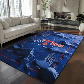 LA Tech Rug - Cracked Surface Design Blue