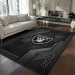 Las Vegas Raiders Rug - Hexagonal Grid Pattern Black
