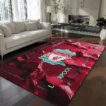 Liverpool Rug - Cracked Surface Design Red