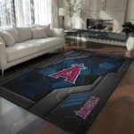 Los Angeles Angels Rug - Hexagonal Grid Pattern Blue