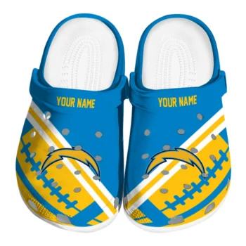 Los Angeles Chargers Clogs - Customized Football Motif Blue
