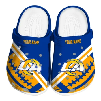 Los Angeles Rams Clogs - Personalized Football Motif Blue