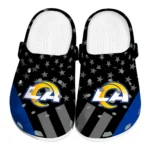 Los Angeles Rams Clogs - Stellar Stripes Theme Blue Black