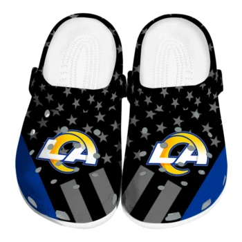 Los Angeles Rams Clogs - Stellar Stripes Theme Blue Black