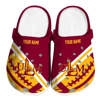 Louisiana-Monroe Warhawks Clogs - Personalized Football Motif Red