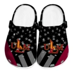 Louisiana-Monroe Warhawks Clogs - Stellar Stripes Theme Red Black