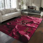 Louisiana Ragin' Cajuns Rug - Cracked Surface Design Red