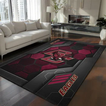 Louisiana Ragin' Cajuns Rug - Hexagonal Grid Pattern Red