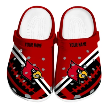 Louisville Cardinals Clogs - Custom Football Motif Red