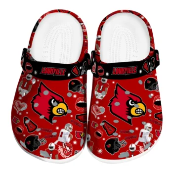 Louisville Cardinals Clogs - Football Icons Red