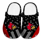 Louisville Cardinals Clogs - Stellar Stripes Theme Red Black