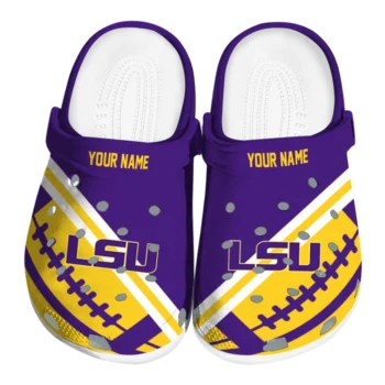 LSU Tigers Clogs - Customized Football Motif Purple