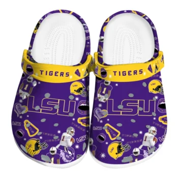 LSU Tigers Clogs - Football Icons Purple