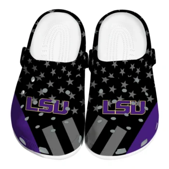LSU Tigers Clogs - Stellar Stripes Theme Purple Black