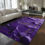 LSU Tigers Rug - Cracked Surface Design Purple