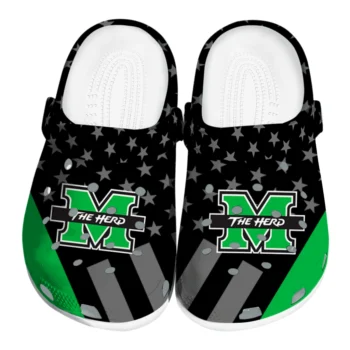 Marshall Thundering Herd Clogs - Stellar Stripes Theme Green Black