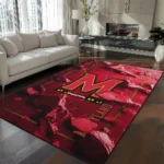 Maryland Terrapins Rug - Cracked Surface Design Red