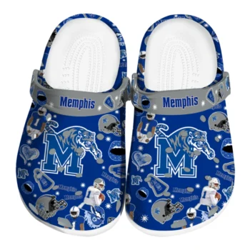 Memphis Tigers Clogs - Football Icons Blue