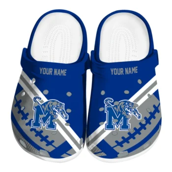 Memphis Tigers Clogs - Personalized Football Motif Blue