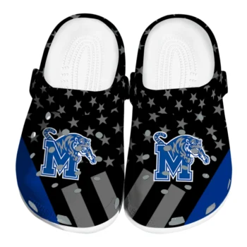 Memphis Tigers Clogs - Stellar Stripes Theme Blue Black