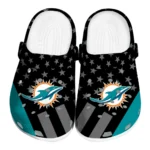 Miami Dolphins Clogs - Stellar Stripes Theme Aqua Black