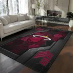 Miami Heat Rug - Hexagonal Grid Pattern Red