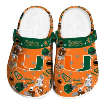 Miami Hurricanes Clogs - Football Icons Orange