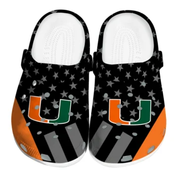 Miami Hurricanes Clogs - Stellar Stripes Theme Orange Black