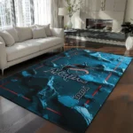 Miami Marlins Rug - Cracked Surface Design Blue