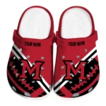 Miami RedHawks Clogs - Custom Football Motif Red