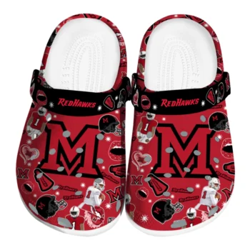 Miami RedHawks Clogs - Football Icons Red