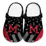 Miami RedHawks Clogs - Stellar Stripes Theme Red Black