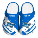 Middle Tennessee Blue Raiders Clogs - Personalized Football Motif Blue