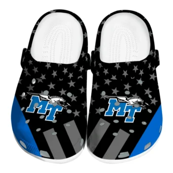 Middle Tennessee Blue Raiders Clogs - Stellar Stripes Theme Blue Black
