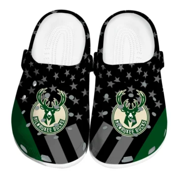 Milwaukee Bucks Clogs - Stellar Stripes Theme Green Black