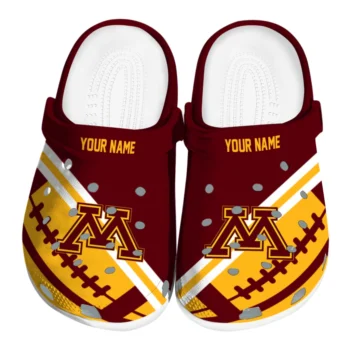 Minnesota Golden Gophers Clogs - Custom Football Motif Maroon