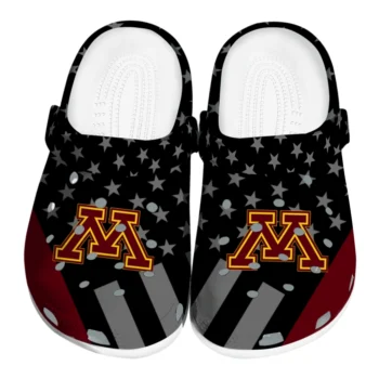 Minnesota Golden Gophers Clogs - Stellar Stripes Theme Maroon Black
