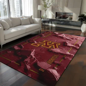 Minnesota Golden Gophers Rug - Cracked Surface Design Maroon