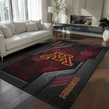 Minnesota Golden Gophers Rug - Hexagonal Grid Pattern Maroon