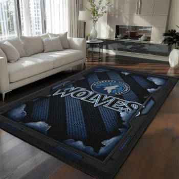 Minnesota Timberwolves Rug - Torn Mesh Midnight Blue