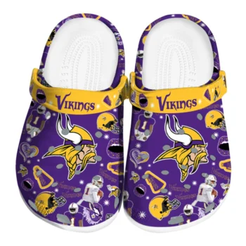 Minnesota Vikings Clogs - Football Icons Purple