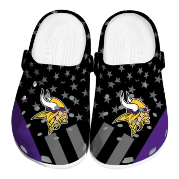 Minnesota Vikings Clogs - Stellar Stripes Theme Purple Black