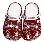 Mississippi State Bulldogs Clogs - Football Icons Maroon