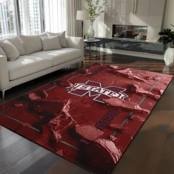 Mississippi State Bulldogs Rug - Cracked Surface Design Maroon