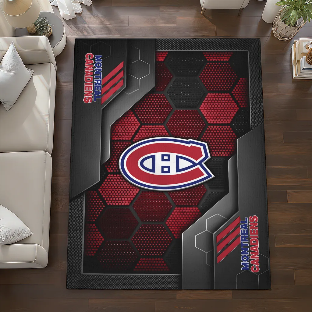montreal-canadiens-rug-hexagonal-grid-pattern-red-fashion-forward.webp