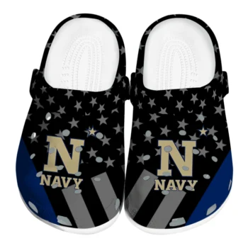 Navy Midshipmen Clogs - Stellar Stripes Theme Blue Black