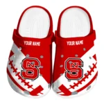 NC State Wolfpack Clogs - Customized Football Motif Red