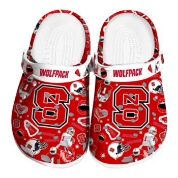 NC State Wolfpack Clogs - Football Icons Red
