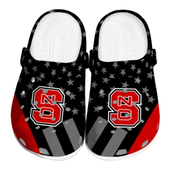 NC State Wolfpack Clogs - Stellar Stripes Theme Red Black