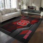 NC State Wolfpack Rug - Hexagonal Grid Pattern Red